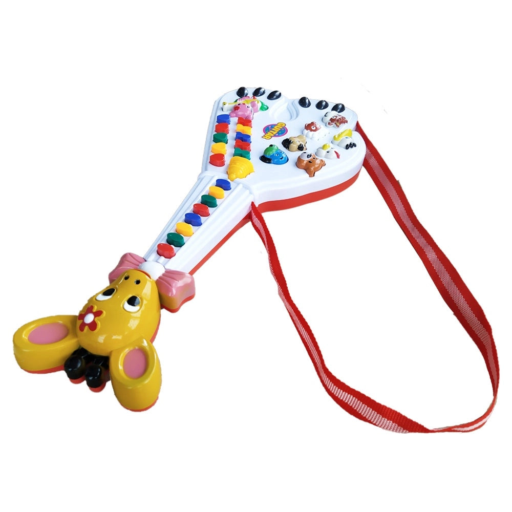 Brinquedo Guitarra de Animais Infantil Musical Bebê Com Luz