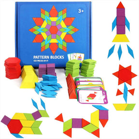 Brinquedo sensorial - Quebra-cabeça de formas geométrica Tangram, 3 anos ou mais