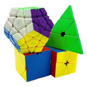 Kit Cubo Mágico Moyu Pyraminx + Megaminx + Skewb + Square-1 Profissional sem adesivo