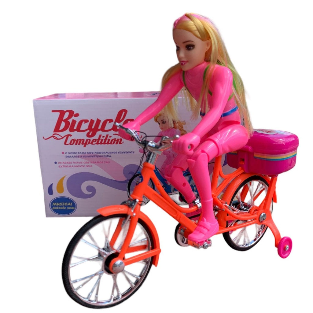 Boneca Ciclista Pedala De Verdade Com Som E Luzes