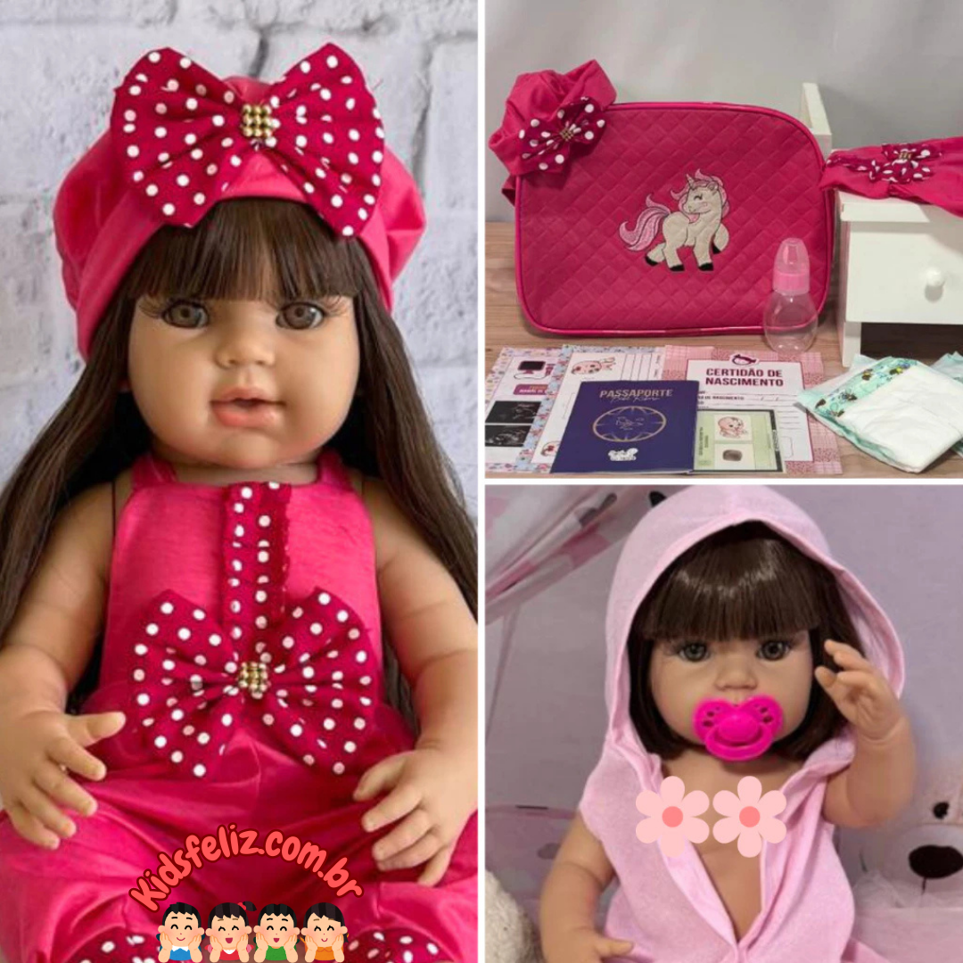 Bebê Reborn Luana Boneca Realista 100% Original - Uma Princesa com Roupinha Rosa!