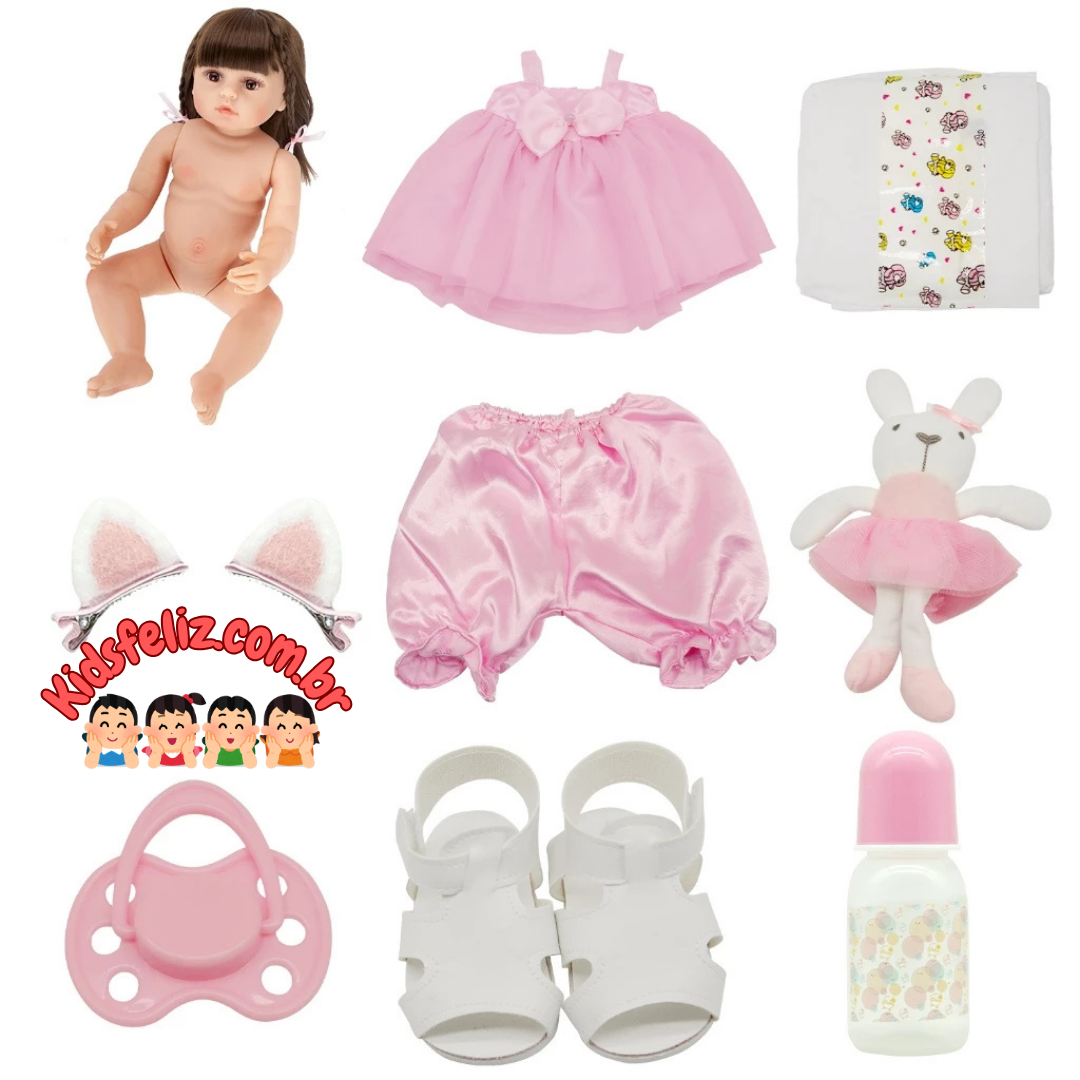 Bebê Reborn Gaby Silicone 100% Original – A Companhia Perfeita para Seus Dias!