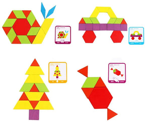 Brinquedo sensorial - Quebra-cabeça de formas geométrica Tangram, 3 anos ou mais