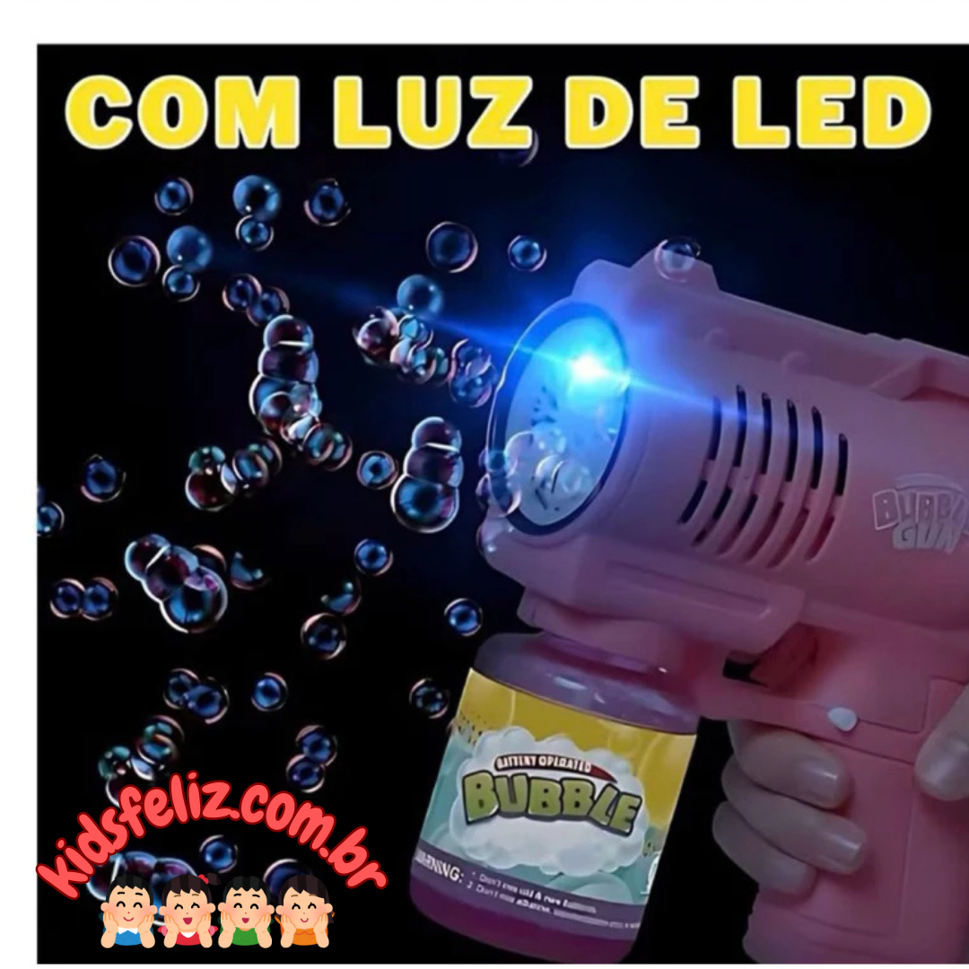 Brinquedo Lançador de Sabão - Lança Bolhas com Luz e Envio Imediato!