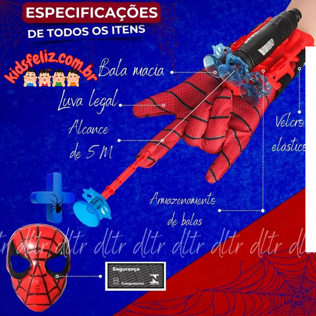 Luva Lança-Teias + Máscara Homem-Aranha - Ação e Aventura para os Pequenos Heróis!