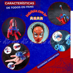 Luva Lança-Teias + Máscara Homem-Aranha - Ação e Aventura para os Pequenos Heróis!